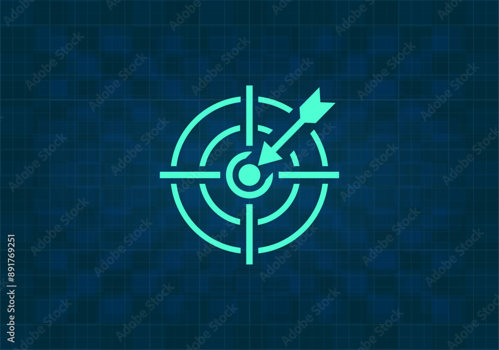 Obraz premium Значок вектора на синем фоне с градиентом