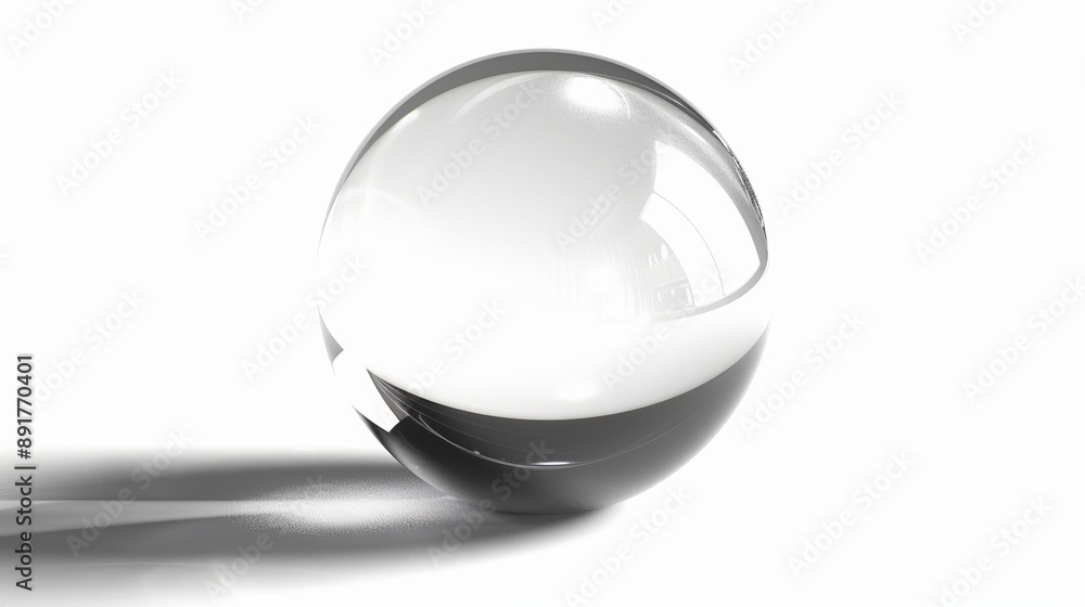 Glossy Reflective Sphere on White Background Glossy Reflective Sphere on White Background
