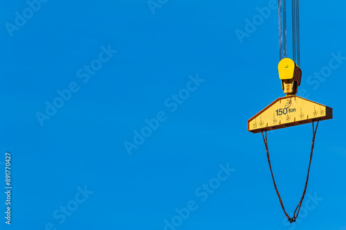 Crane Hook Against a Clear Blue Sky in Gothenburg photo