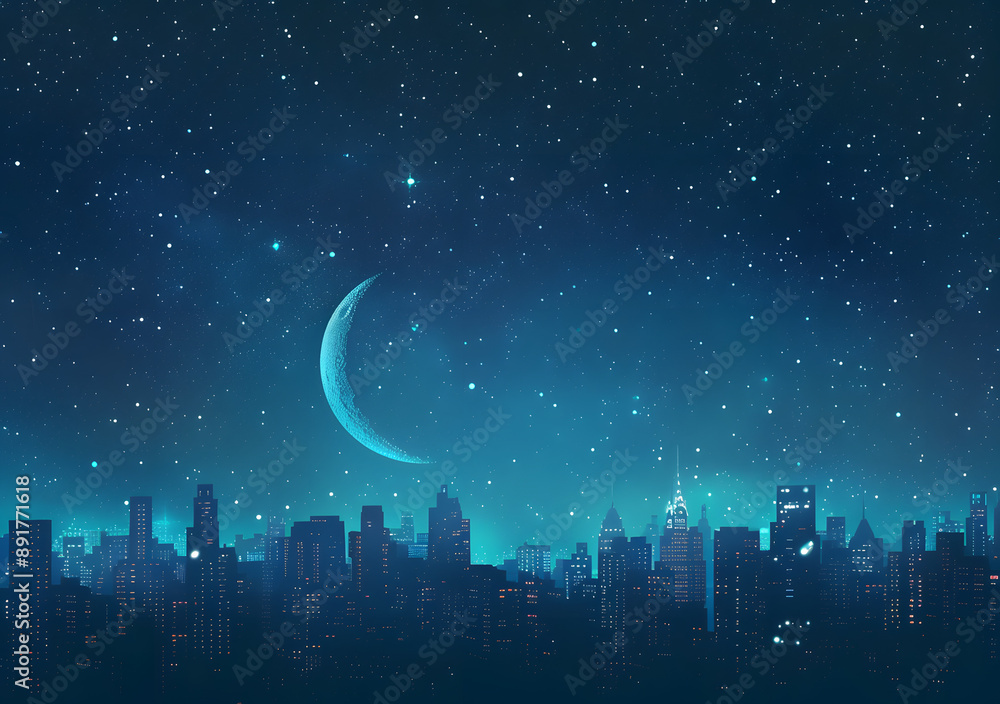 Naklejka premium Dark Blue Night Sky