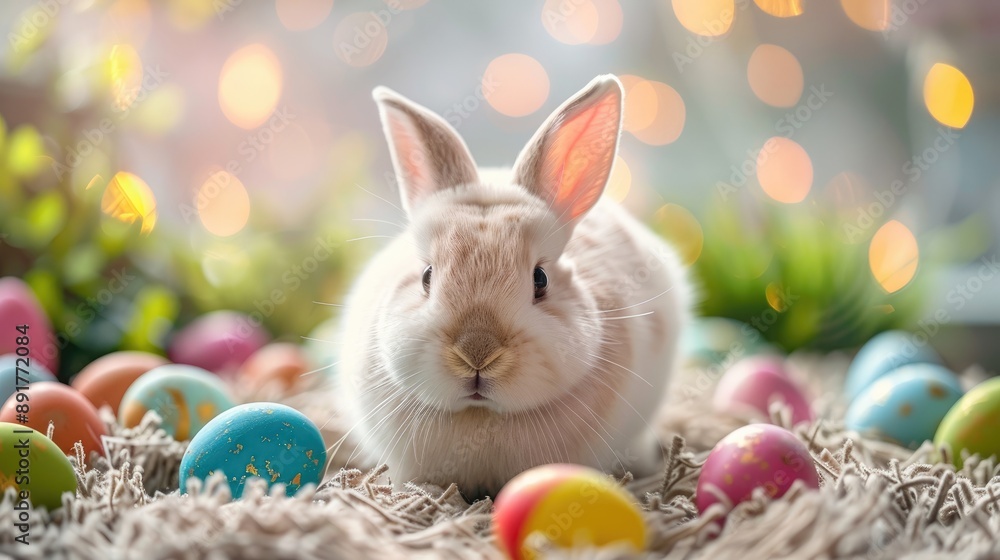 Easter Celebration: Bunny and Bright Eggs Easter Celebration: Bunny and Bright Eggs
