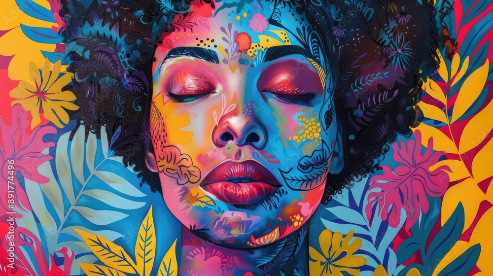 Obraz premium Pop Art Green Revolution: Vibrant Eco Messages
