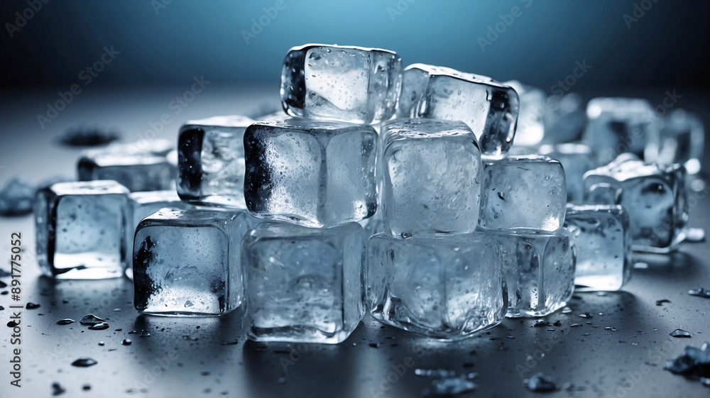 Ice cubes cold frozen water cooling drinks and cocktails background Ice cubes cold frozen water cooling drinks and cocktails background