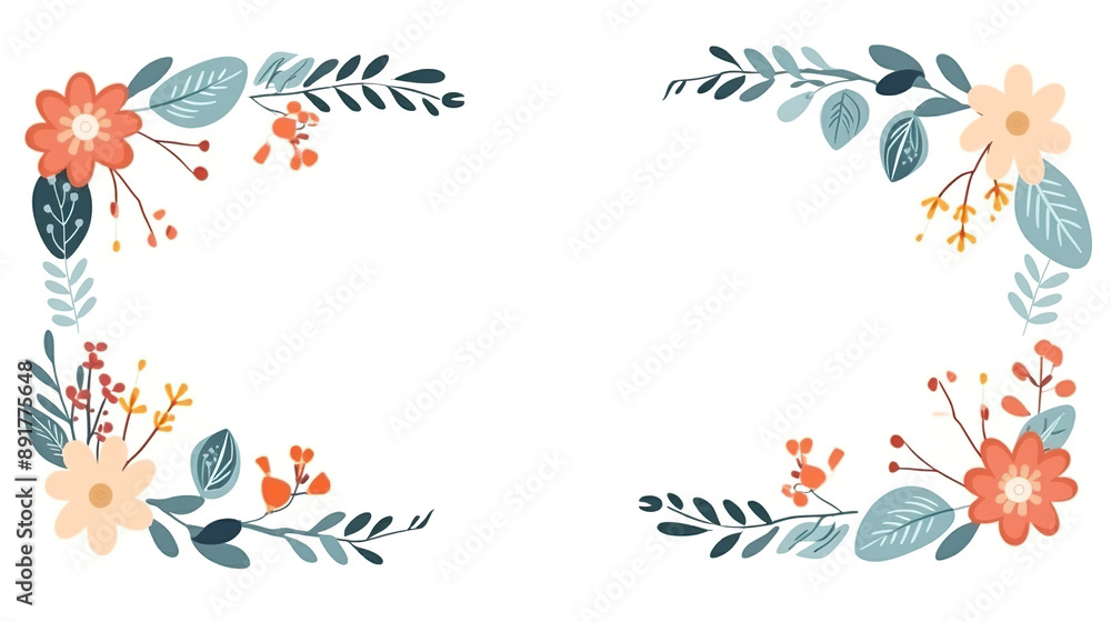 Obraz premium Lovely floral frame isolated on pure white background