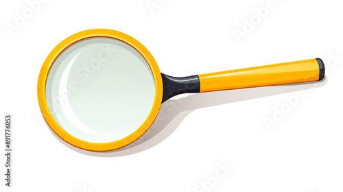 Isolated magnifier against a stark white background