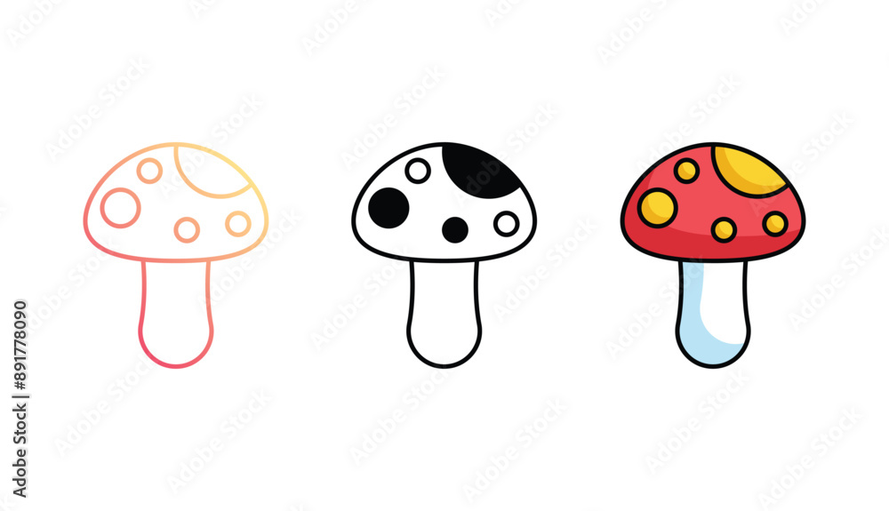 Mushroom icon design with white background stock illustration Mushroom icon design with white background stock illustration