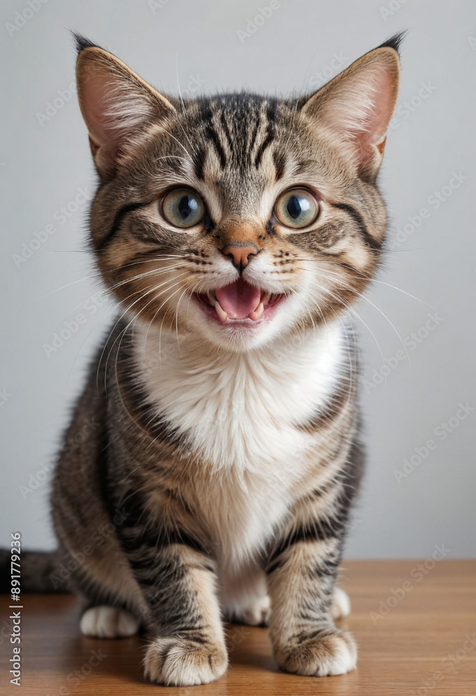 A cat with a mischievous grin, planning some playful trouble. A cat with a mischievous grin, planning some playful trouble.