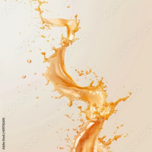 orange juice splash on white background