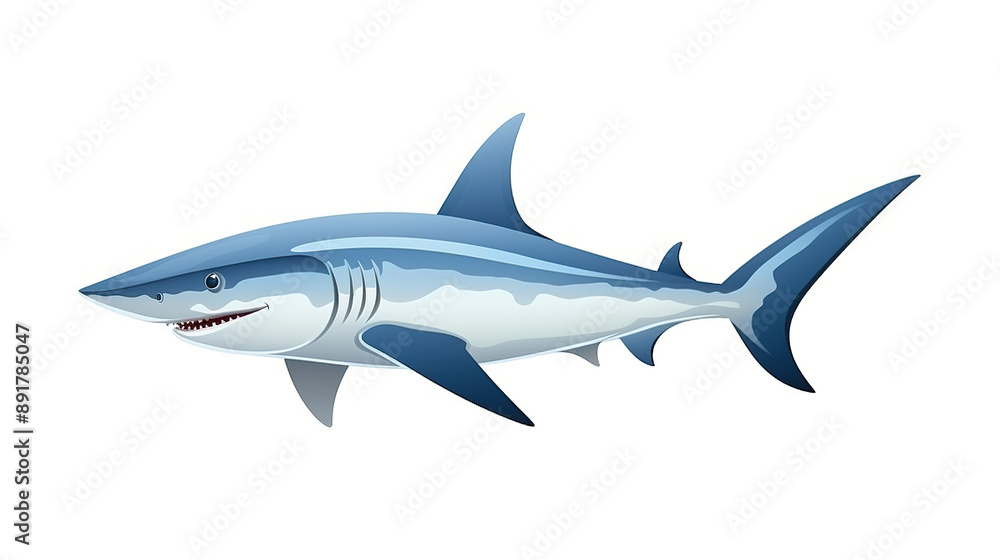 Shark isolated against a stark white background Shark isolated against a stark white background