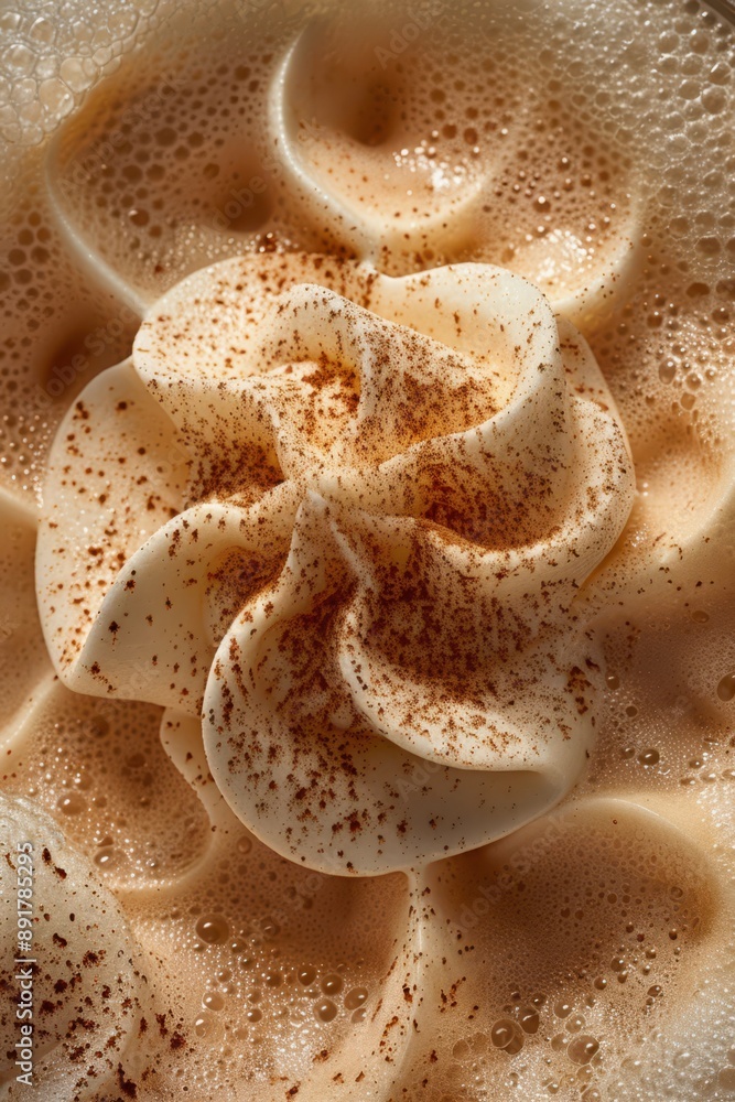 a close up of a coffee drink with cinnamon a close up of a coffee drink with cinnamon