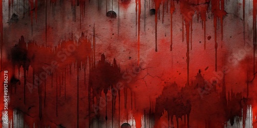 Grimy Dark Abstract Art Red Drips Stains Textured Background Splattered Surface