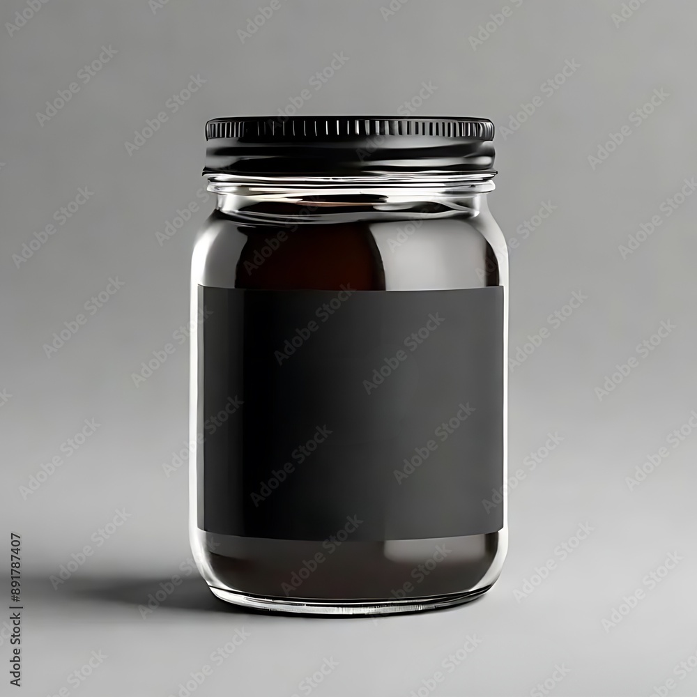Black blank jar mockup generated by ai Black blank jar mockup generated by ai