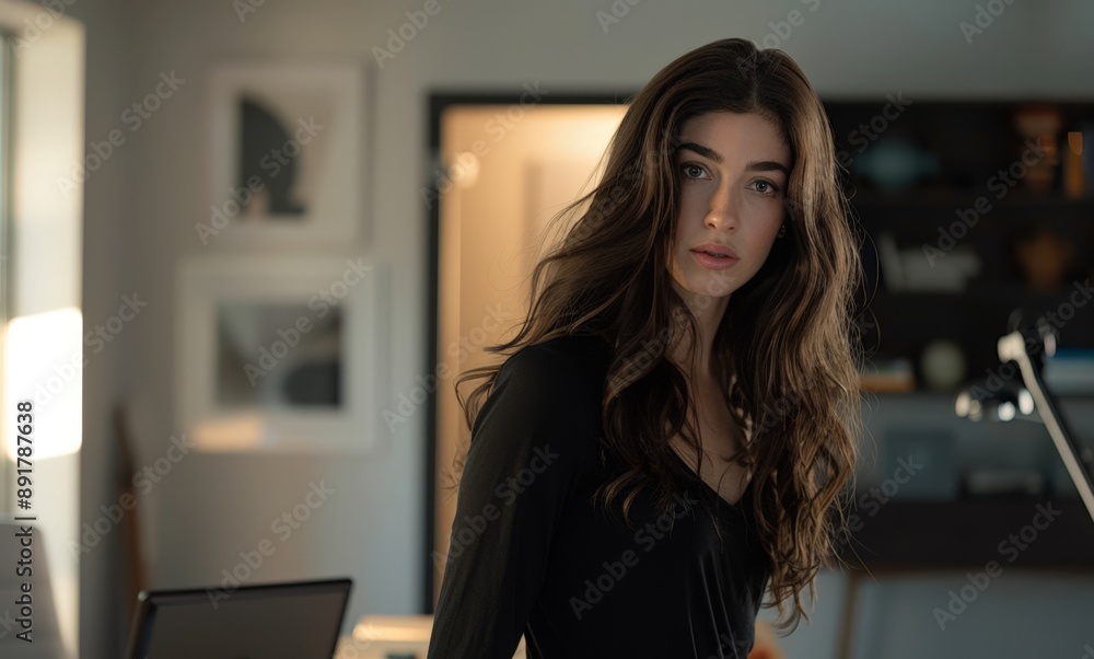 Contemplative Woman in Office Setting Contemplative Woman in Office Setting
