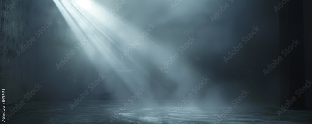 Fototapeta premium Mystical Light Beam in Dark Room