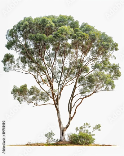 Isolated Makore tree with lush green foliage photo