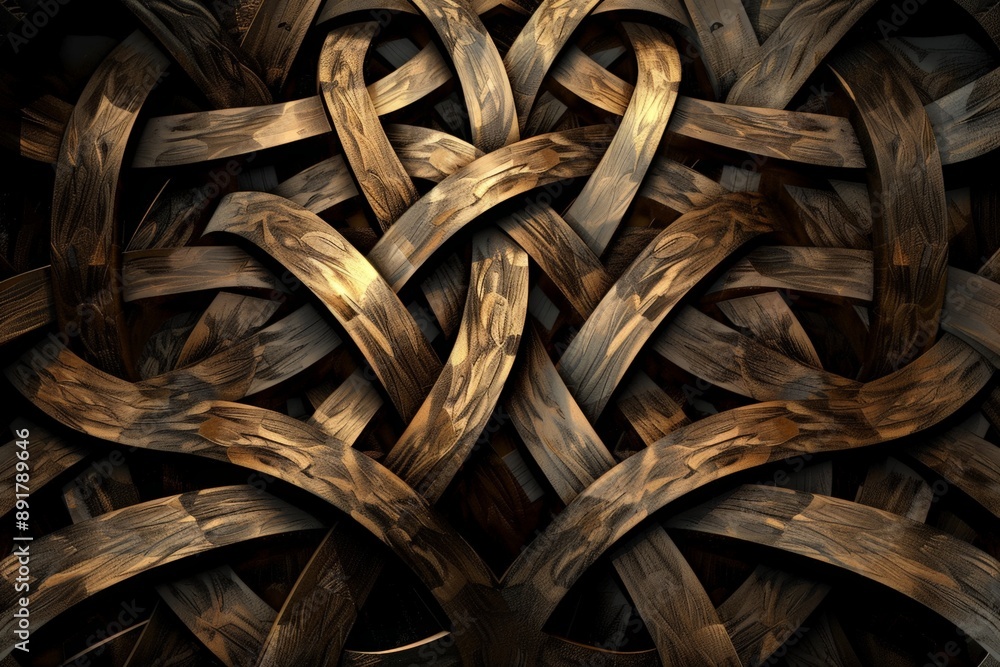 Intricate Knot Design on Wood Background Intricate Knot Design on Wood Background