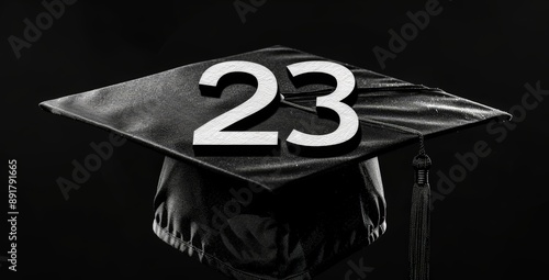 Graduation Cap with Number 23 on It photo