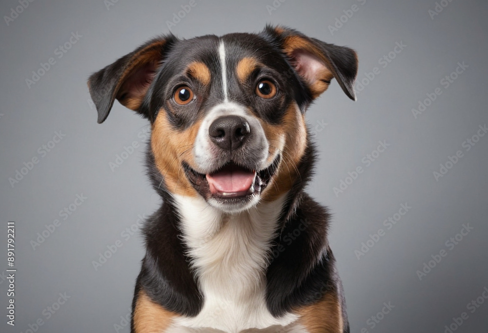 A dog looking mischievous after causing a bit of trouble. A dog looking mischievous after causing a bit of trouble.