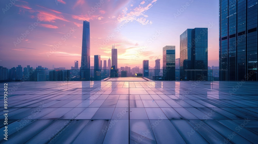 Stunning Cityscape View at Sunset Stunning Cityscape View at Sunset