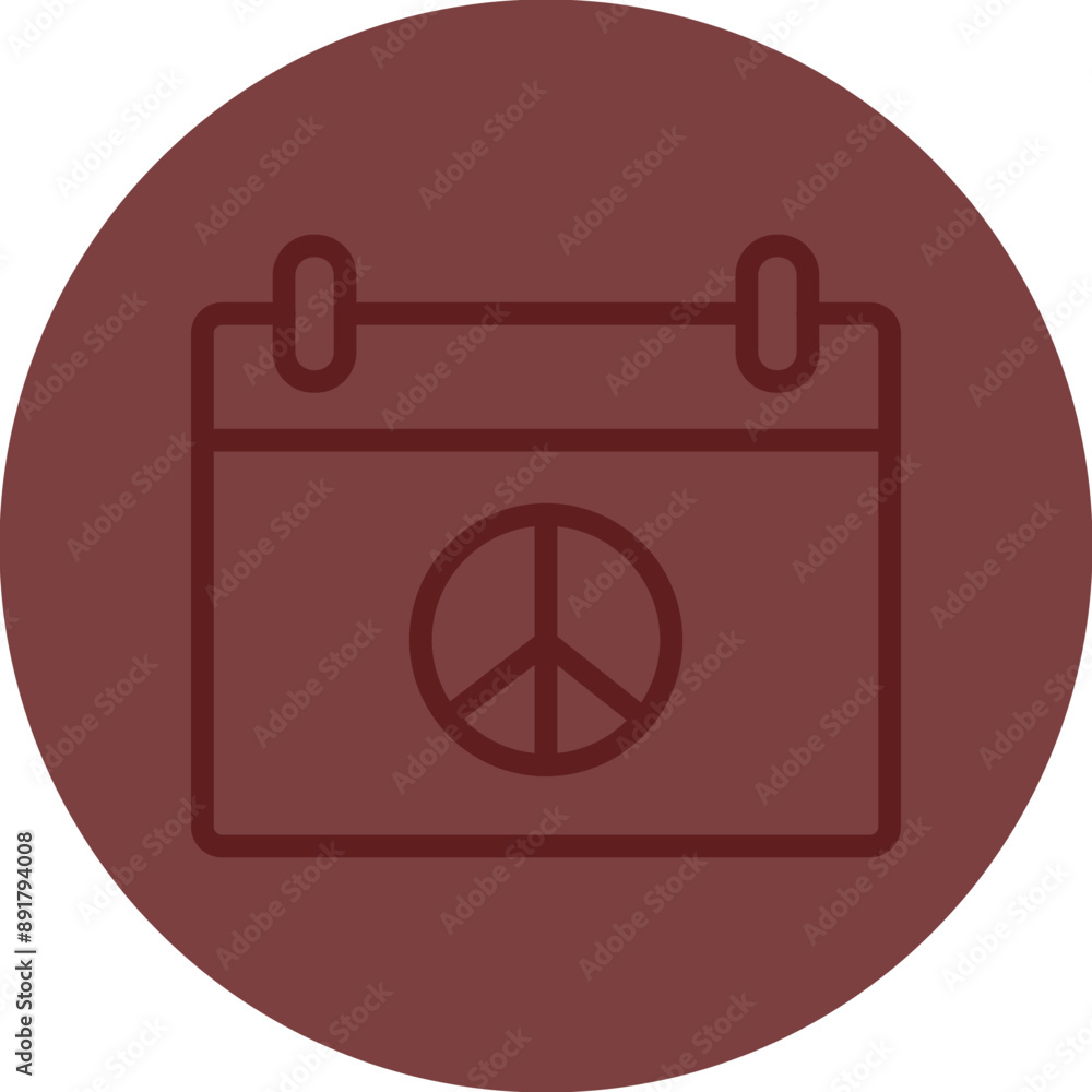 Peace Day Vector Line Maroon Circle Maroon Peace Day Vector Line Maroon Circle Maroon