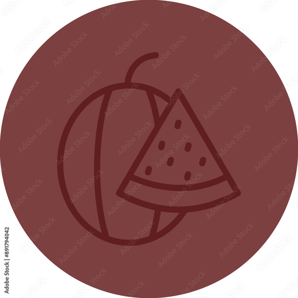 Watermelon Vector Line Maroon Circle Maroon Watermelon Vector Line Maroon Circle Maroon
