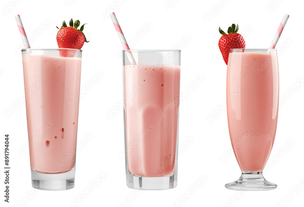 Strawberry milkshakes on a transparent background
Strawberry milkshakes on a transparent background