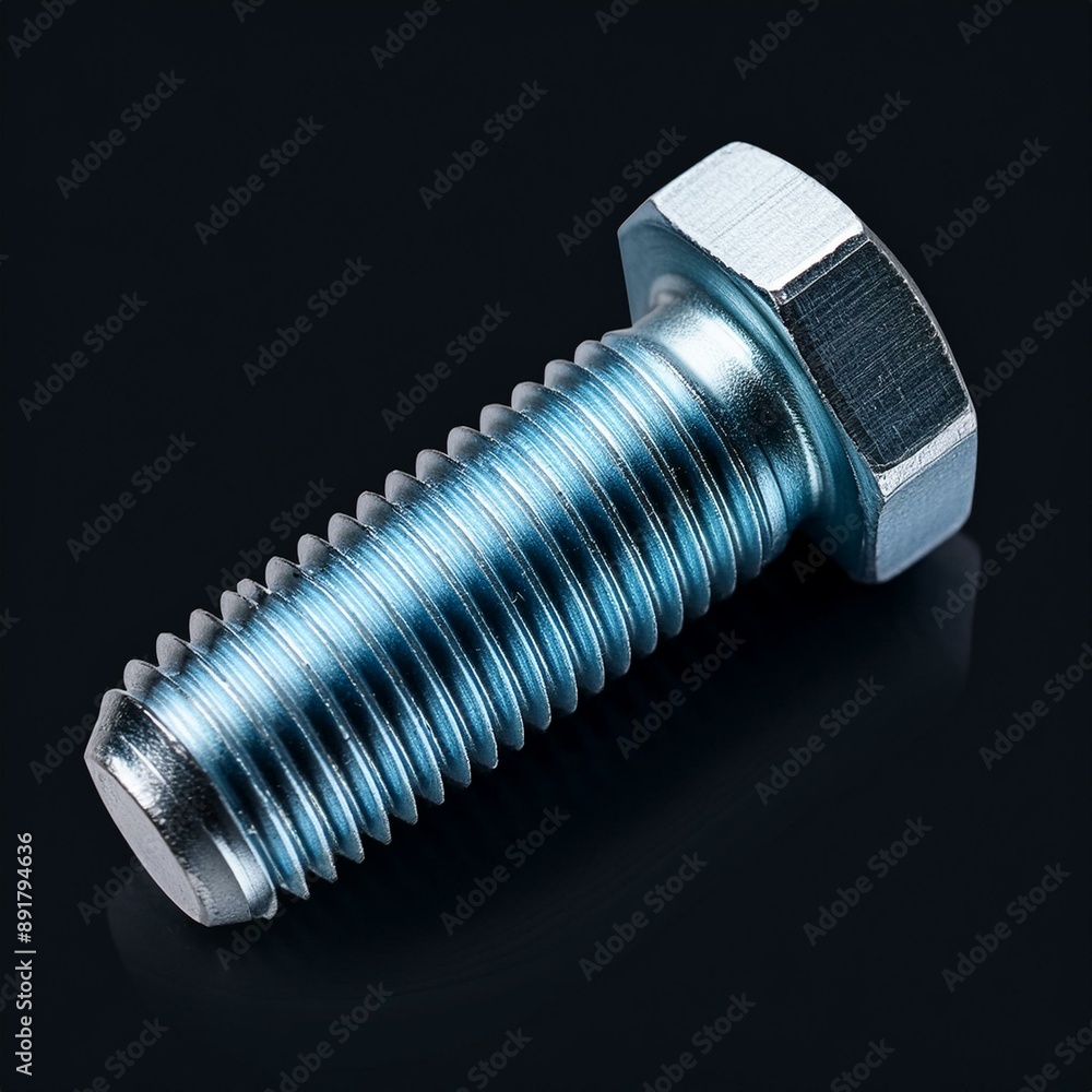 close up of a steel bolt
