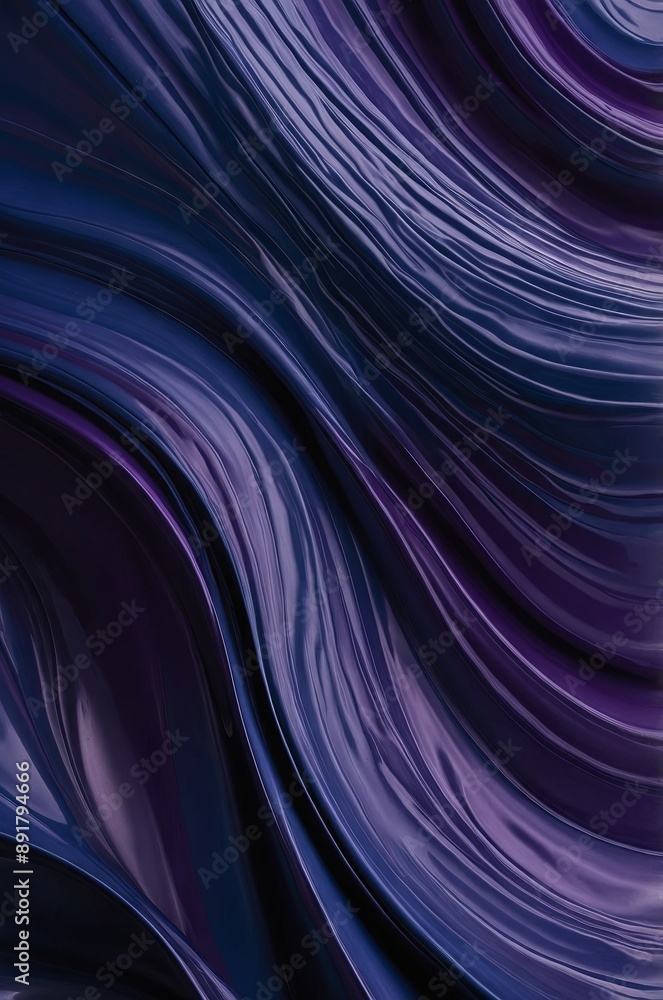 Fototapeta premium Dark blue and purple abstract smooth wavy background.