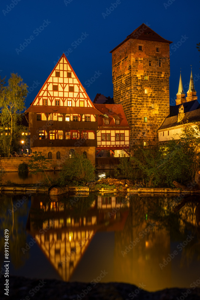 Fototapeta premium View of Nuremberg's old town, Germany.