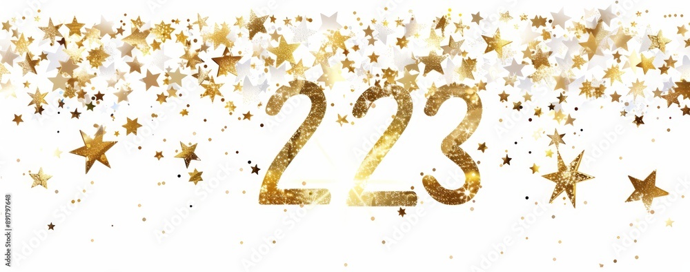 Celebratory New Year's Eve Gold Glitter Banner Celebratory New Year's Eve Gold Glitter Banner