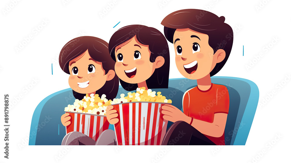 Observing a movie alone against a stark white background Observing a movie alone against a stark white background