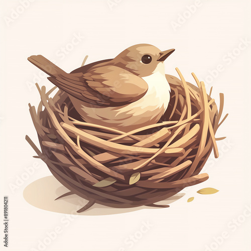 Bird Nest Vector Logo for Posters, Banners, and Billboards in Various Media, Creative and Modern Bird Nest Vector Logo for Posters, Banners photo