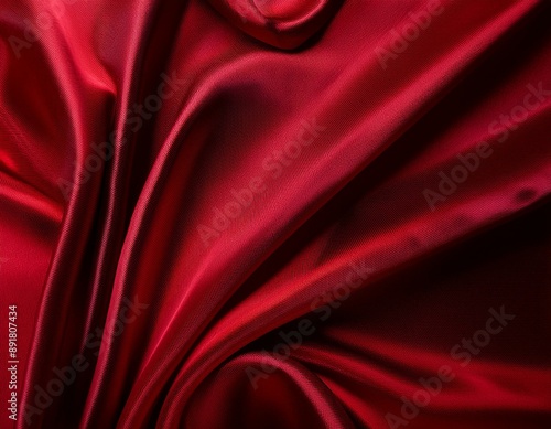 Red cloth texture background, red silk satin fabric, dark red color,Red luxury silk textile material background,a sumptuous burgundy silk texture