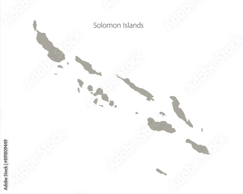 Solomon islands map. Flat simple image of archipelago.