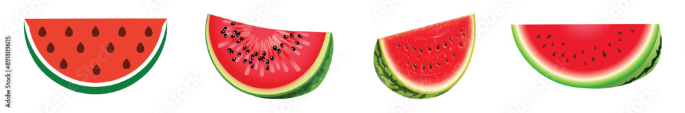 Set of Watermelon pieces.