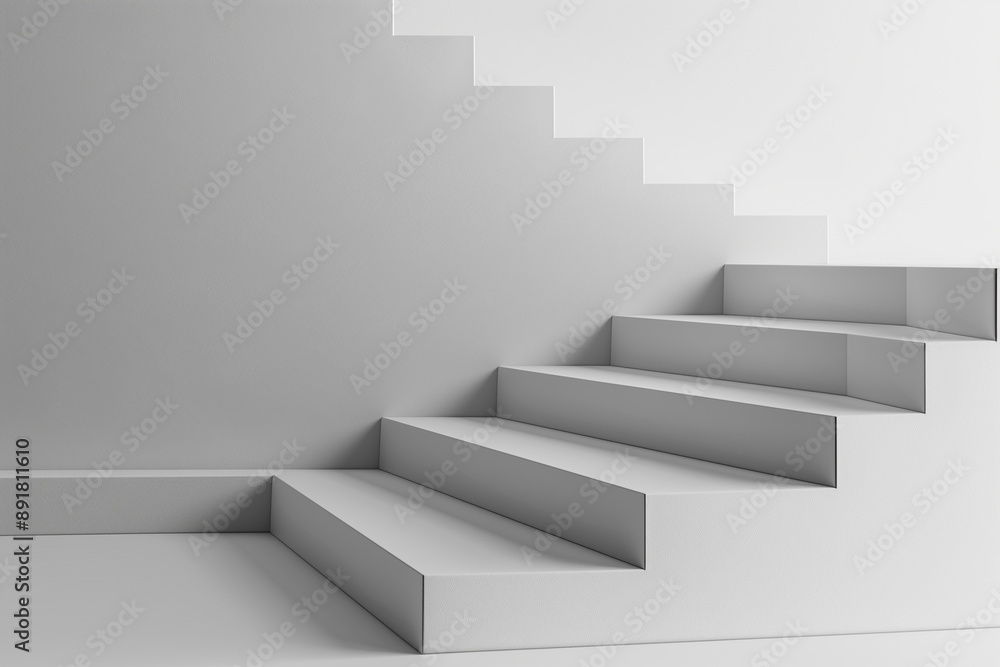of a collection of 3D simple primitive minimalist stairs, each distinctly positioned on a neutral grey background
of a collection of 3D simple primitive minimalist stairs, each distinctly positioned on a neutral grey background