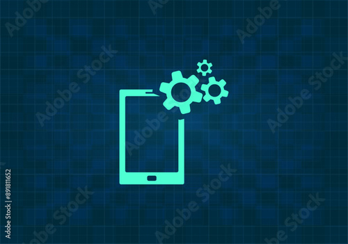 Значок вектора на синем фоне с градиентом