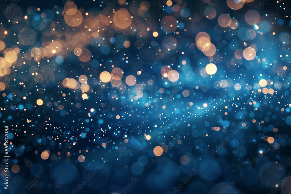 Cosmic Sparkle: Abstract bokeh background with blue and gold lights, perfect for festive designs and dreamy moods Cosmic Sparkle: Abstract bokeh background with blue and gold lights, perfect for festive designs and dreamy moods