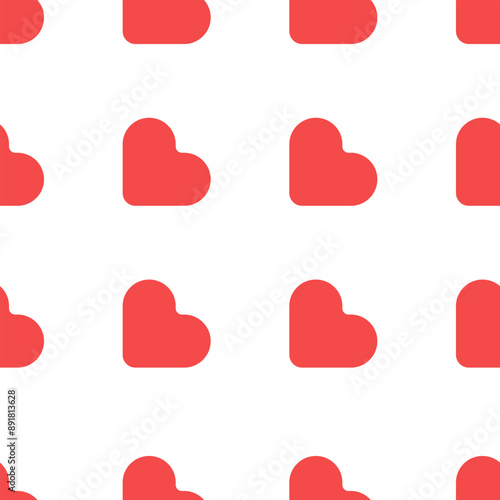 Seamless background with hearts vector. Background contours of hearts. Background for Valentine Day. Set of red full hearts vector.