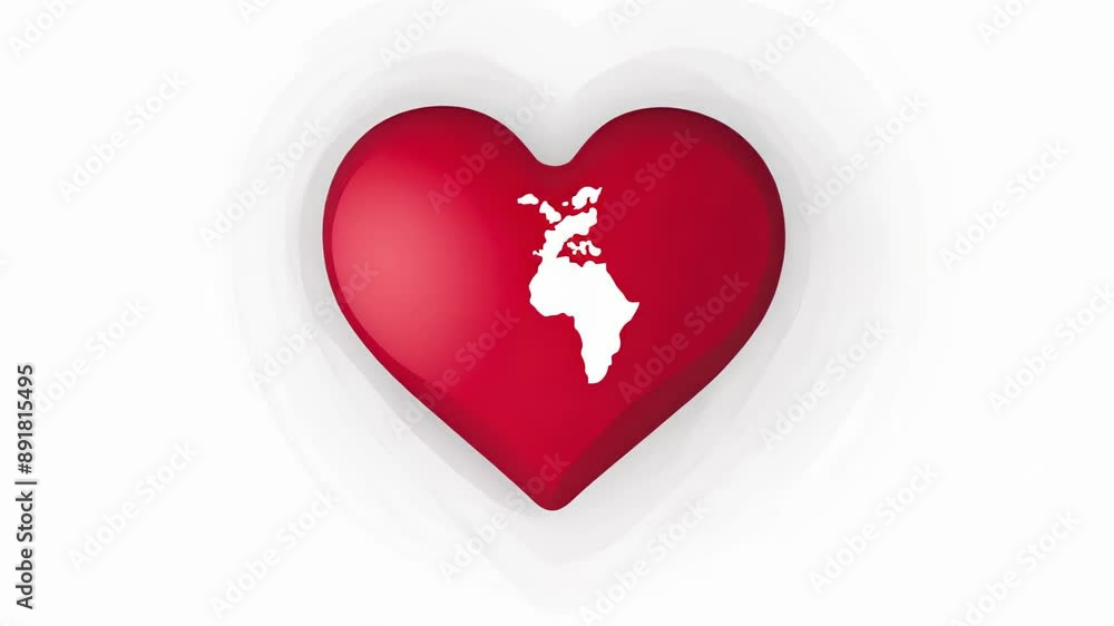 Red heart with a cardiogram line on a white background, symbolizing health and cardiac activity Red heart with a cardiogram line on a white background, symbolizing health and cardiac activity