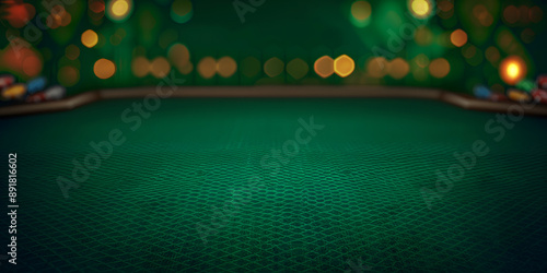 Poker green table background vector illustration. Realistic playing field for game blackjack. Casino concept photo