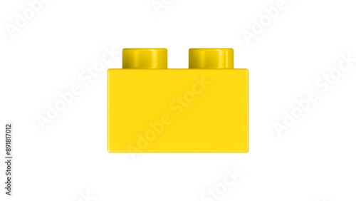 Gold Block on a White Background. 