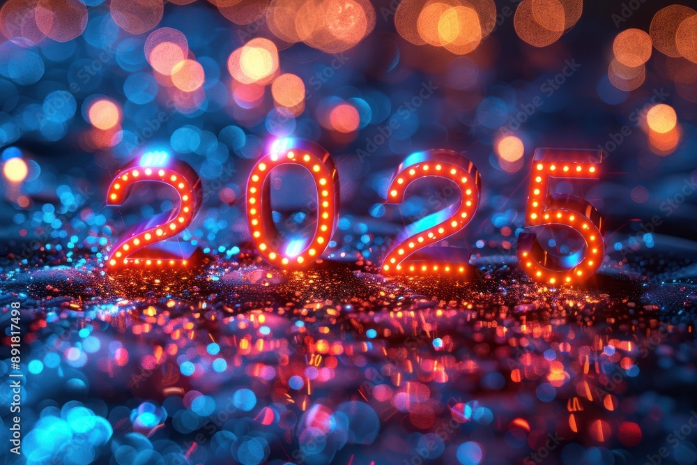 2025 New Year Celebration with Sparkling Lights 2025 New Year Celebration with Sparkling Lights