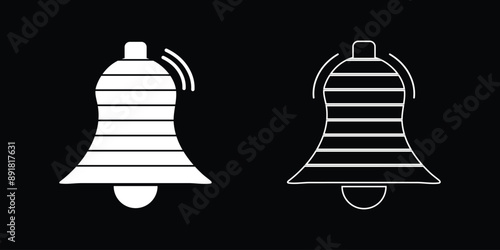 Notification bell or ringing bell icon vector line design