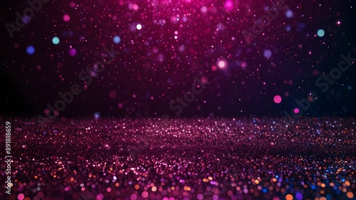 Sparkling abstract luxury decoration background, magenta glitter and glowing particles