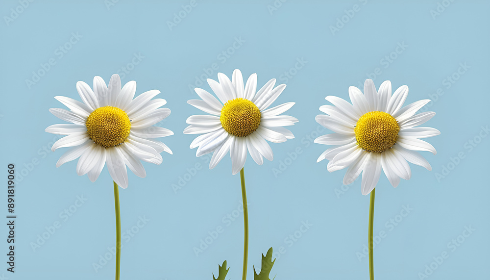 sunny daisy flowers isolated on blue background sunny daisy flowers isolated on blue background