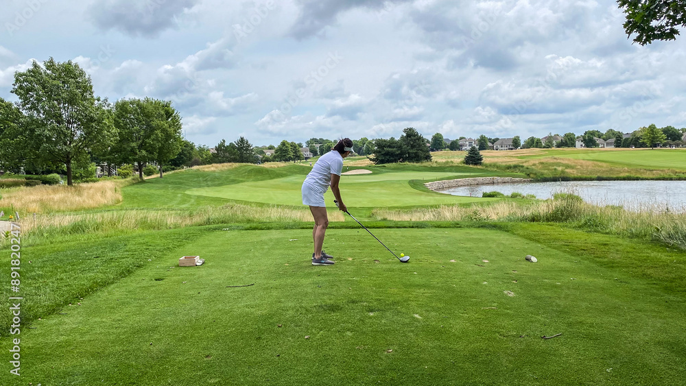 Woman Playing Golf in Wisconsin Woman Playing Golf in Wisconsin