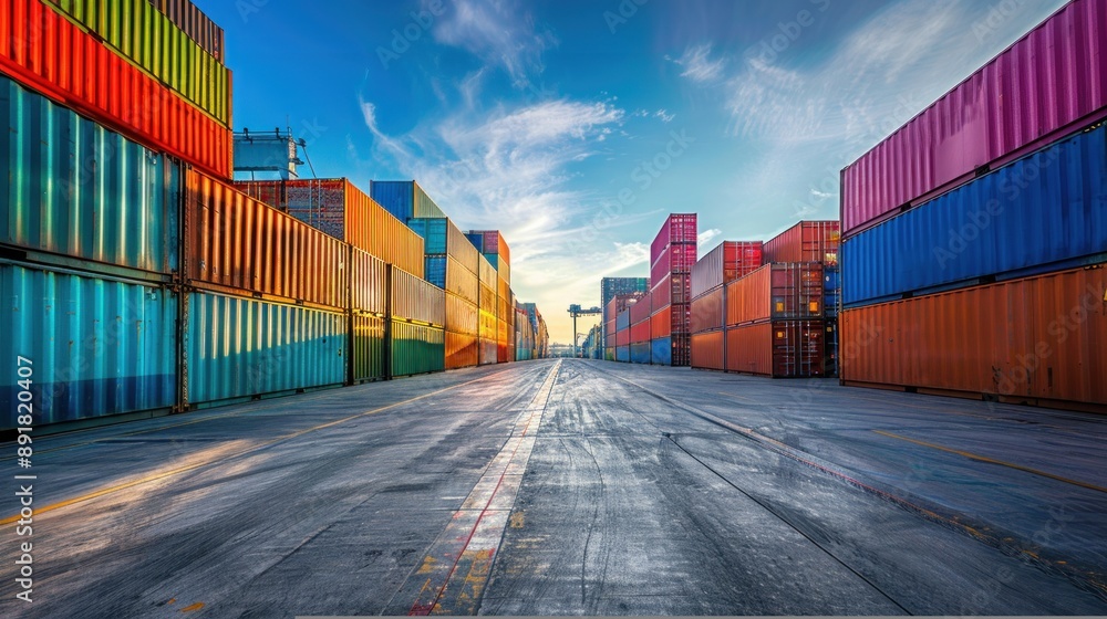 Fototapeta premium Shipping Containers at a Port