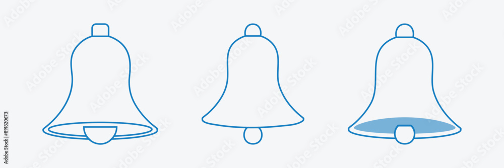 Bell icon. Illustration of a bell with a sign. Notification bell icon. Bell icon. Illustration of a bell with a sign. Notification bell icon.