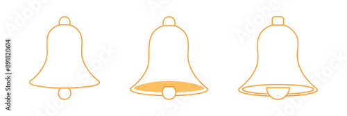 Notification bell or ringing bell icon vector line design
